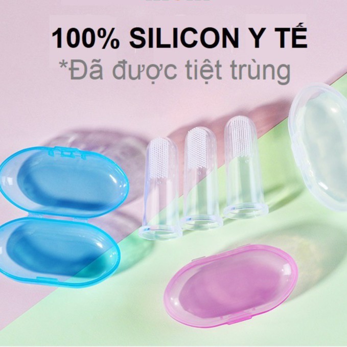 Rơ lưỡi silicon kèm hộp vệ sinh răng miệng cho bé