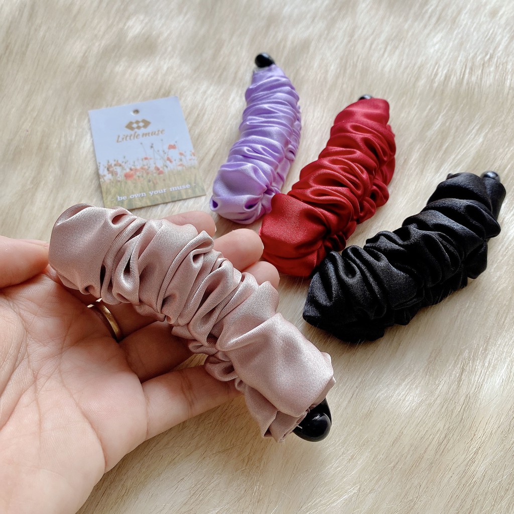 Kẹp tóc dọc vải nhún Handmade LITTLE MUSE