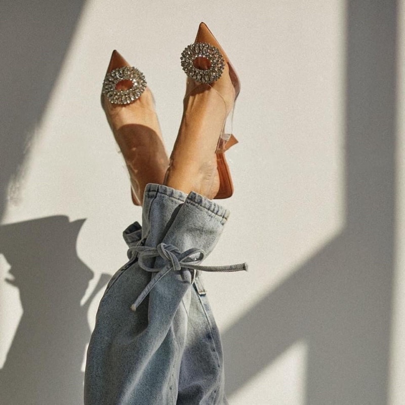 ❄️ HÀNG QUẢNG CHÂU FULLBOX ❄️ Sangdal mika bít mũi gót nhọn 7cm