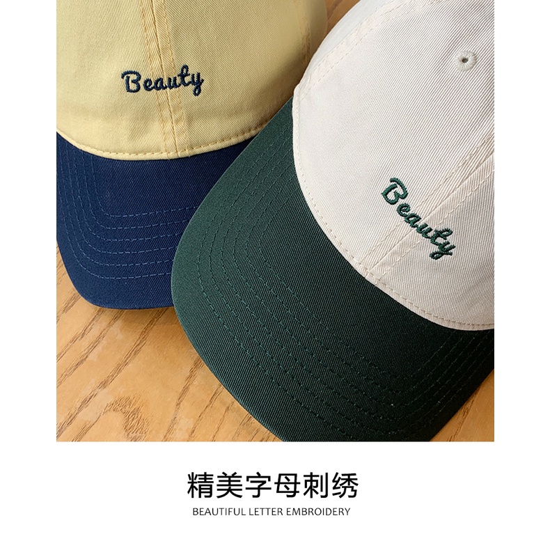 Mũ Lưỡi Trai Chất Liệu Cotton Mềm Màu Sắc Tương Phản Thời Trang Phong Cách Hàn Quốc Cho Nam Và Nữ