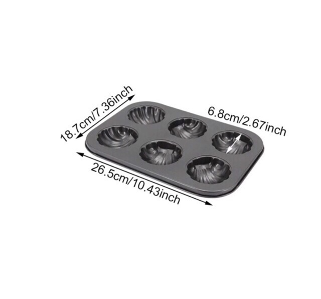Khuôn Chống Dính 6 ô Hình Vỏ Sò
