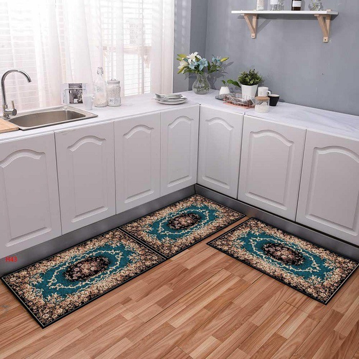 Set 2 thảm bếp 3D cao cấp (40*60cm&amp;120cm) - các họa tiết thổ cẩm