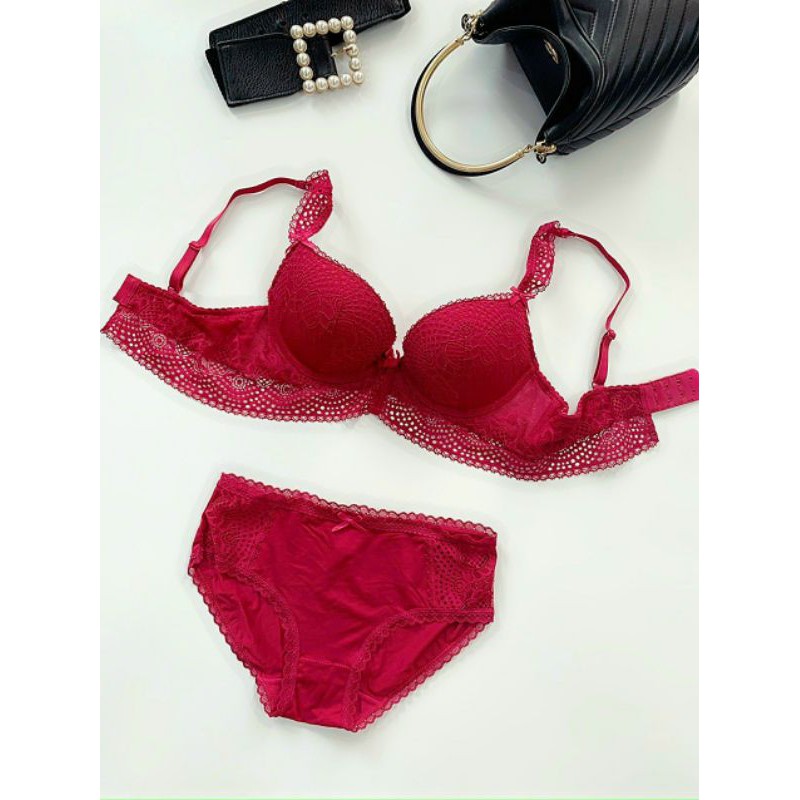 Bộ lót Man hoa hồng mút vừa KIỂU LẠ MẮT, có gọng, nâng ngực tự nhiên | BigBuy360 - bigbuy360.vn