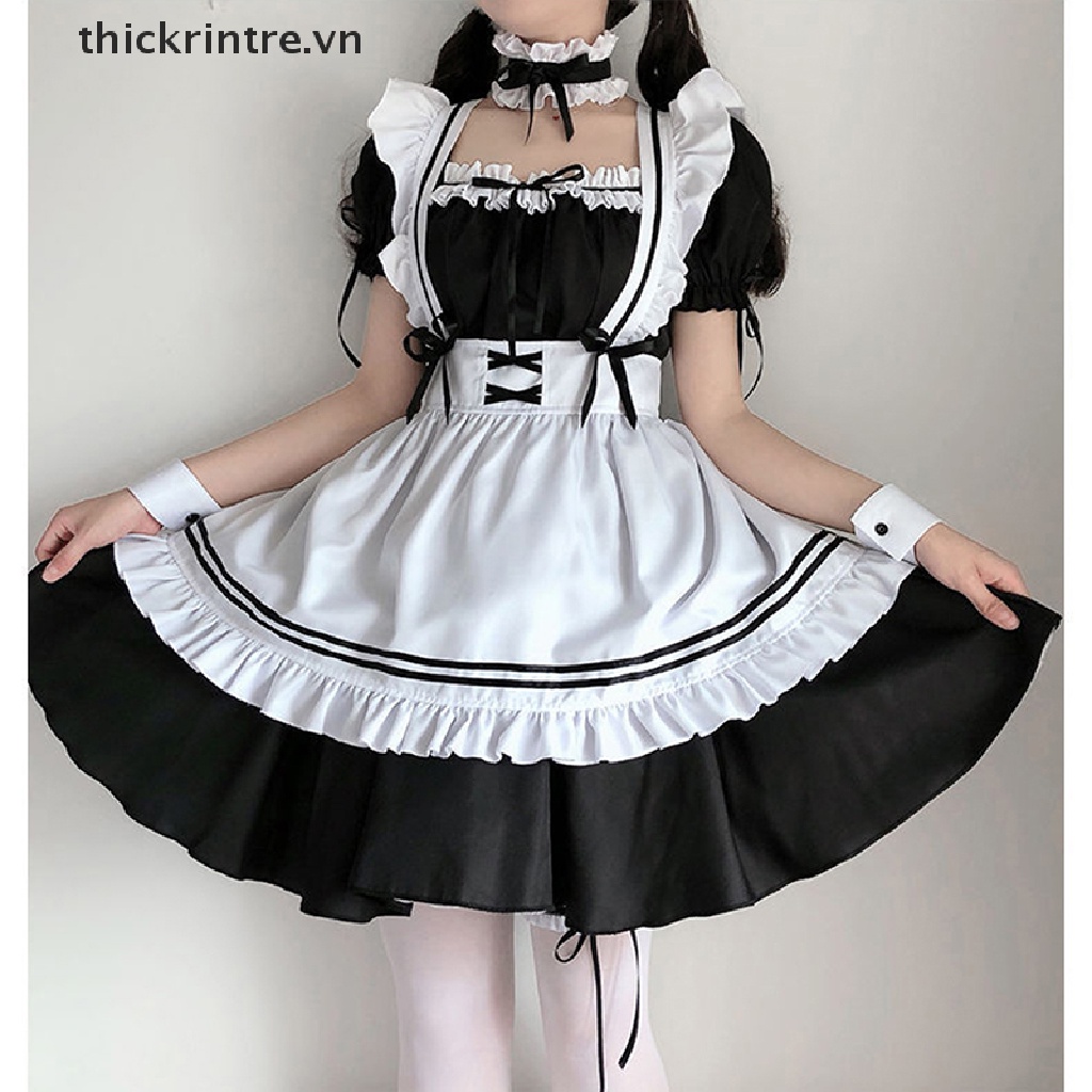 Đầm Hóa Trang Cô Hầu Gái Màu Đen Phong Cách Lolita