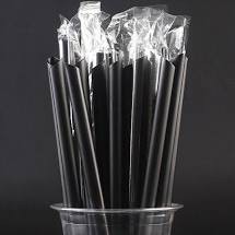 1 kg Ống hút đen, trắng có màng bọc (Plastic Drinking Straw Cover)