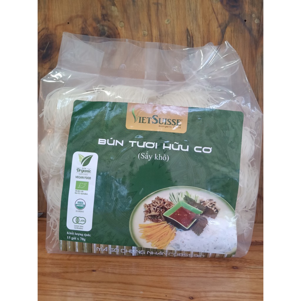 Bún tươi hữu cơ VietSuisse (túi 15 gói x 70g)