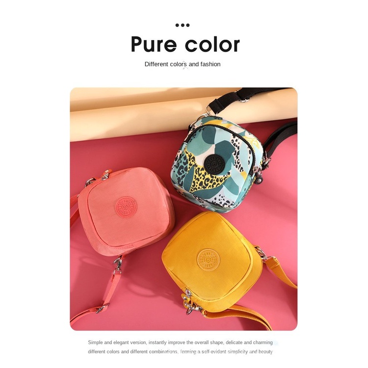 Túi Đeo Vai Vải Oxford Mini Ba Lớp In Họa Tiết Phong Cách Nhật Hàn Thời Trang Cho Nữ