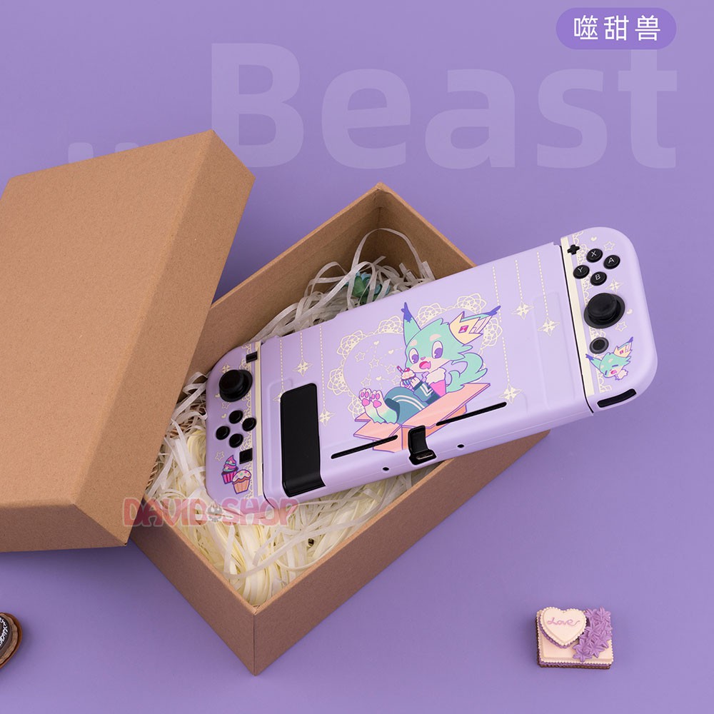 Ốp lưng + case Joy-Con chủ đề Thú Hảo Ngọt nhựa TPU dẻo cao cấp hãng Geekshare cho Nintendo Switch