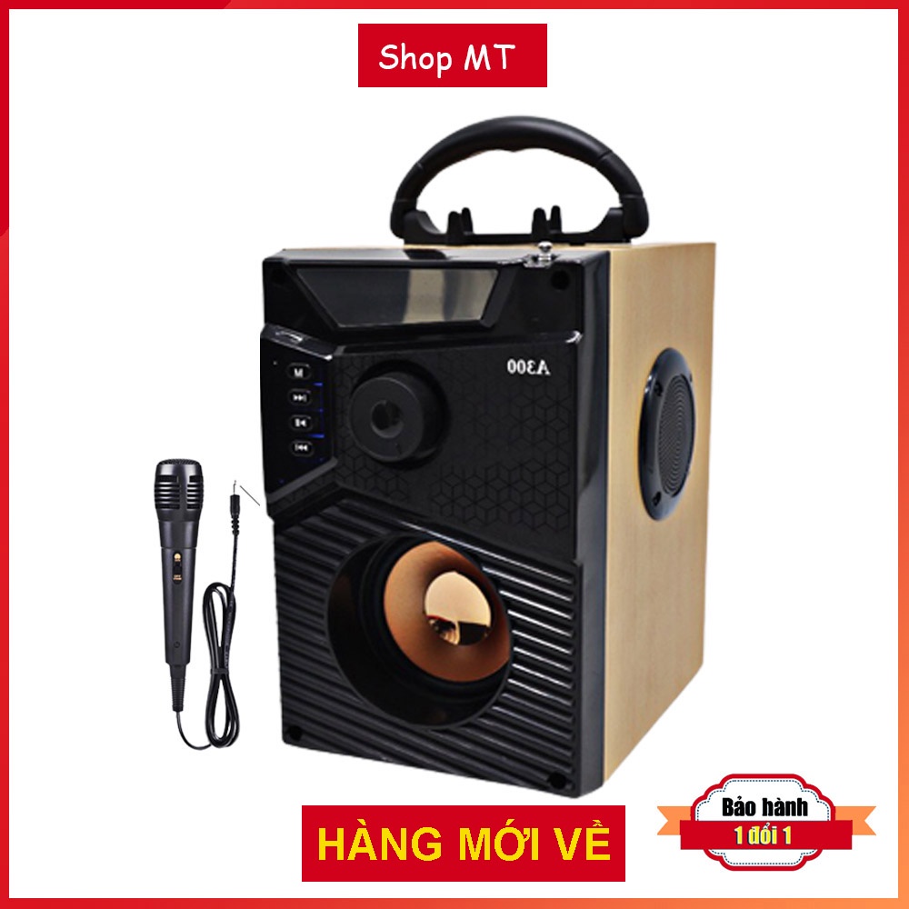 Loa bluetooth karaoke mini mới A300 công suất lớn không dây có mic âm thanh siêu hay bass khỏe Bảo hành 1 đổi 1 6 tháng