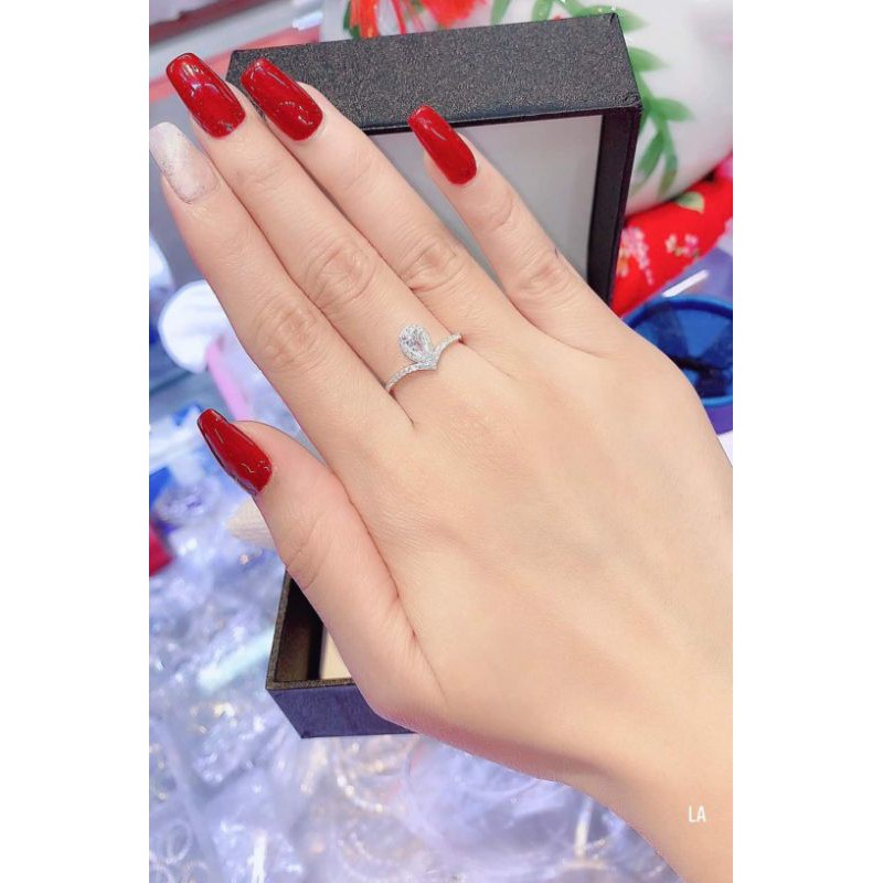 NHẪN VƯƠNG MIỆN BẠC TA ĐÍNH ĐÁ NHỎ