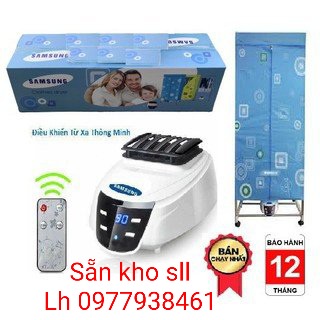 Tủ sấy quần áo Samsung Nineshield diệt khuẩn có điều khiển từ xa khung 2 tầng Inox cao cấp