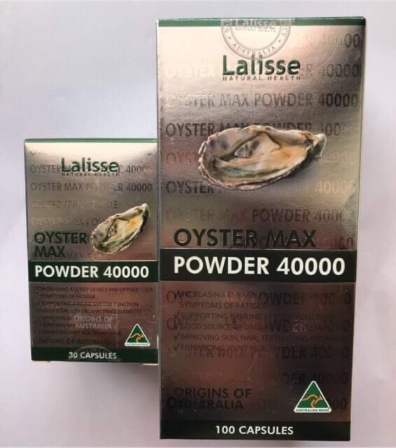 Lalisse Oyster Max Powder 40000(ÚC)(hàu biển,nhân sâm HQ,kẽm citrat...hỗ trợ sinh lý nam giới,sức đề kháng yếu)(tem CHG)