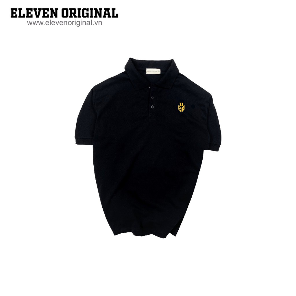 Áo thun Polo Nam Cao cấp Eleven Original - Black Simple, Form Slim fit Màu ĐEN