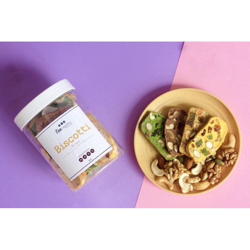 Bánh BISCOTTI Nguyên Cám 100% Bánh Ngũ Cốc Nướng Ăn Kiêng Không Đường by Finnhealthy 250g | BigBuy360 - bigbuy360.vn