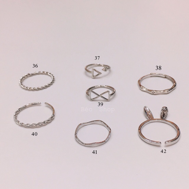 Nhẫn midi tráng bạc