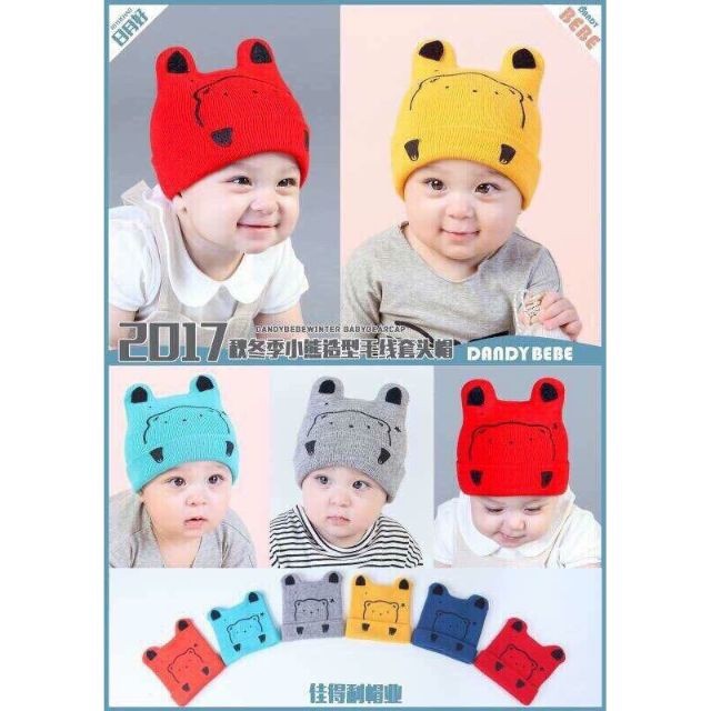 Mũ len gấu cho bé