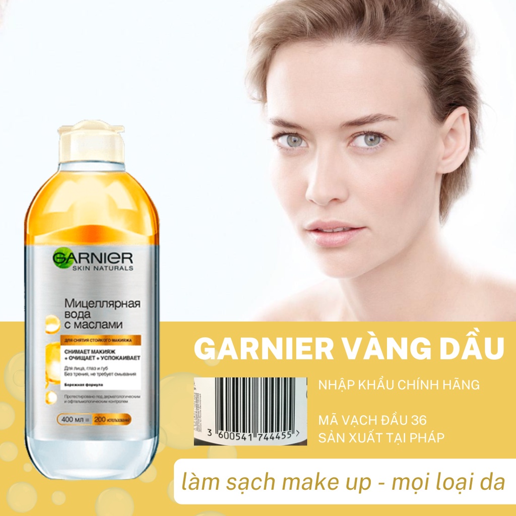 Nước tẩy trang Garnier Micellar Water 400ml làm sạch mọi loại da - Mộc Diệp