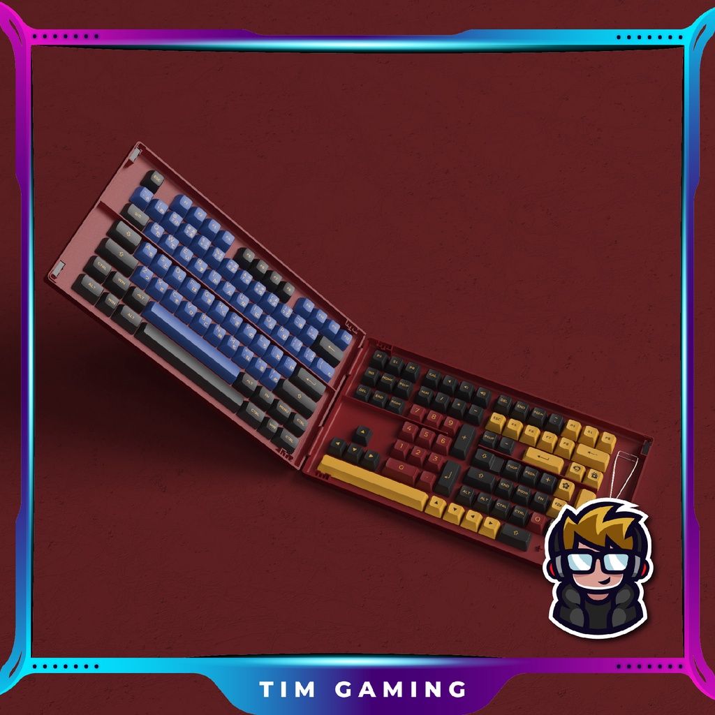 [Mã 154ELSALE2 giảm 7% đơn 300K] Bộ Keycap AKKO – Red &amp; Blue Samurai (PBT Double-Shot/ASA profile/226 nút)