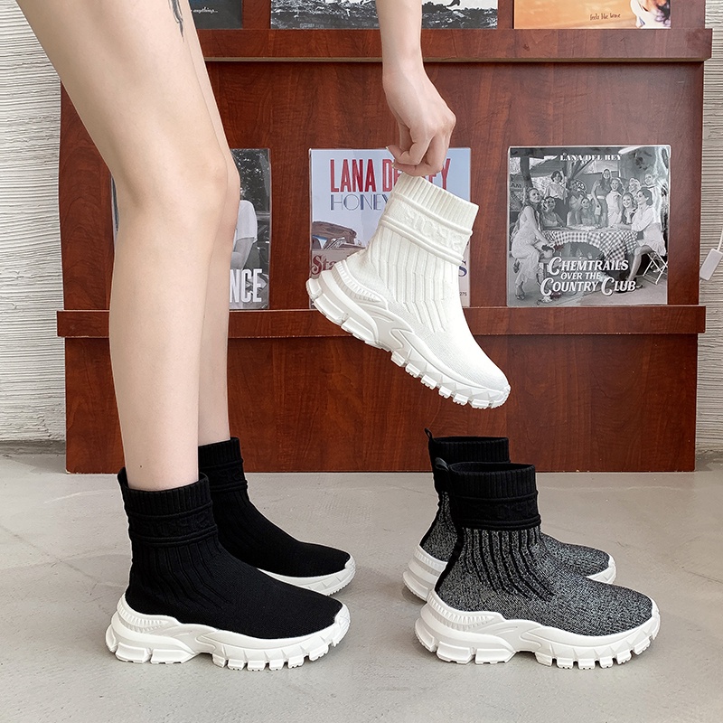 sẵn GIÀY CAO CỔ LEN TRƠN GIÀY THỂ THAO NỮ