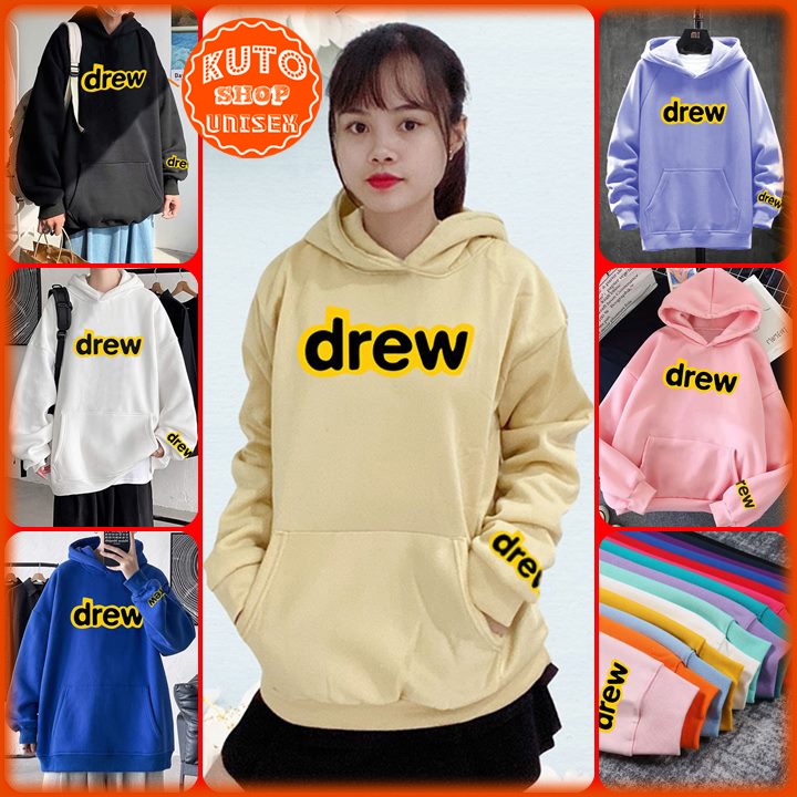 ÁO HOODIE DREW Nỉ Ngoại Cao Cấp In Pet Siêu Bền Siêu Đẹp (HD2810 - Chữ Đen - Kèm Ảnh Thật)