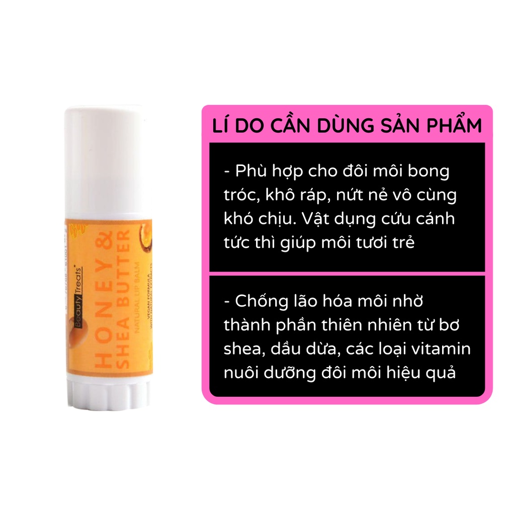 Son dưỡng môi BEAUTY TREATS Natural chống khô lâu trôi 5g