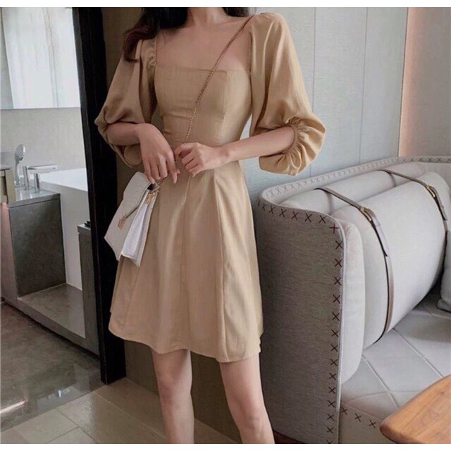 Đầm uzzlang Cổ Vuông