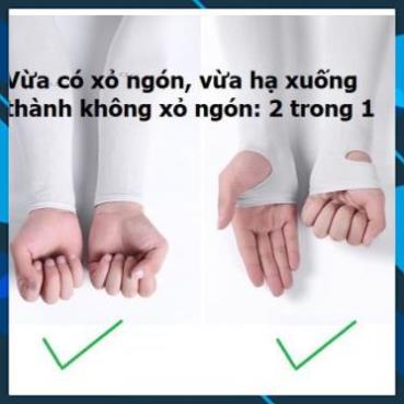 [Chất Lượng] Găng Tay Chống Nắng - Chống Tia UV Vải Lụa Siêu Mát Hở Ngón