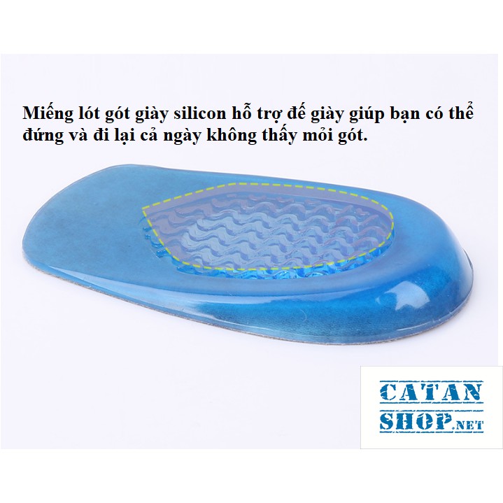 Lót Giày tăng chiều cao ❤️FREESHIP❤️ Pad silicon 1,2cm bảo vệ gót chân, giảm đau khớp gai gót chân, chai chân. GIÀY CAO