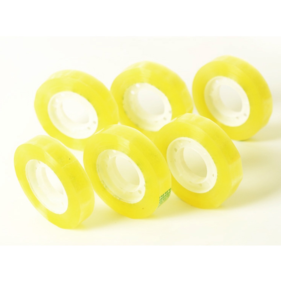 Cuộn Băng Keo Trong Suốt Màu Vàng Tiện Dụng Cho Văn Phòng/ Trường Học