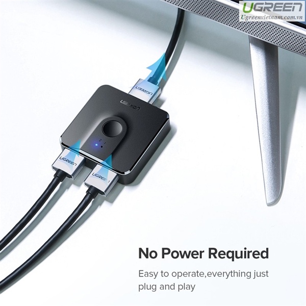 Bộ chuyển mạch HDMI 2 vào 1 ra  chính hãng Ugreen 50966 cao cấp