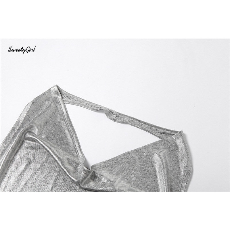 Áo Hoodie Sát Nách Cổ Tròn Màu Bạc Thời Trang 2022 Quyến Rũ Cho Nữ