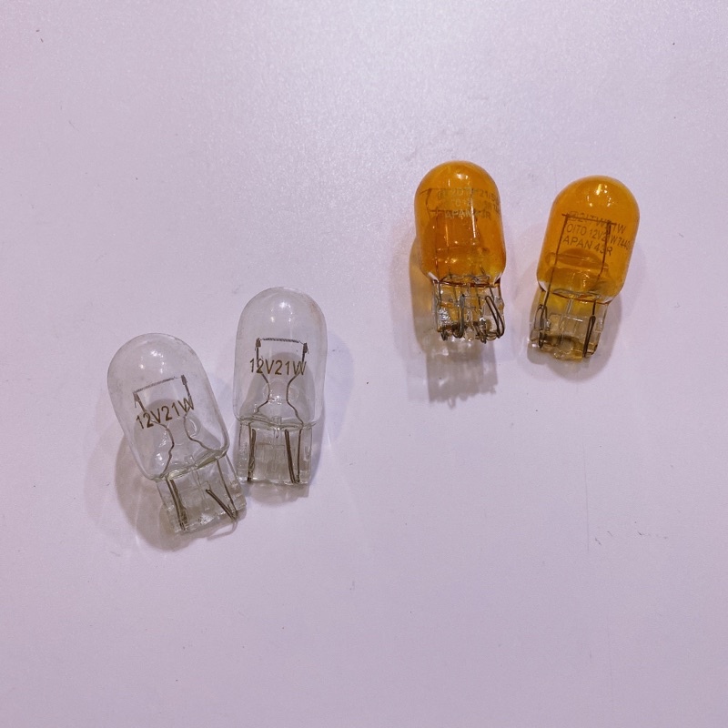 Cặp bóng đèn xi nhan cho xe SH VIỆT chân dẹp, bóng thuỷ tinh Halogen dây tóc 12V ánh sáng vàng & cam