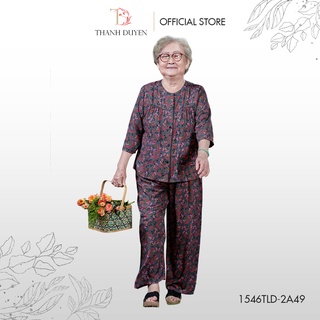 Đồ bộ Tole cho bà mặc nhà (Big size) Thành Duyên, tay lỡ quần dài, thoáng mát, không rút - 1546TLD-0222