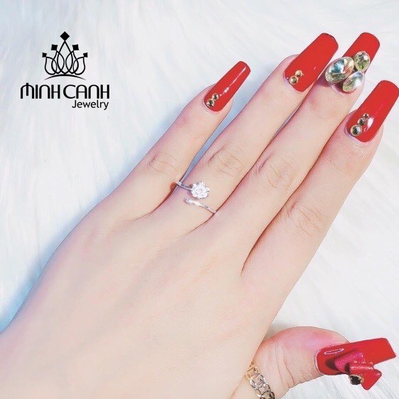 Nhẫn Hoa Sen Trắng Bạc 925 Freesize - Minh Canh Jewelry