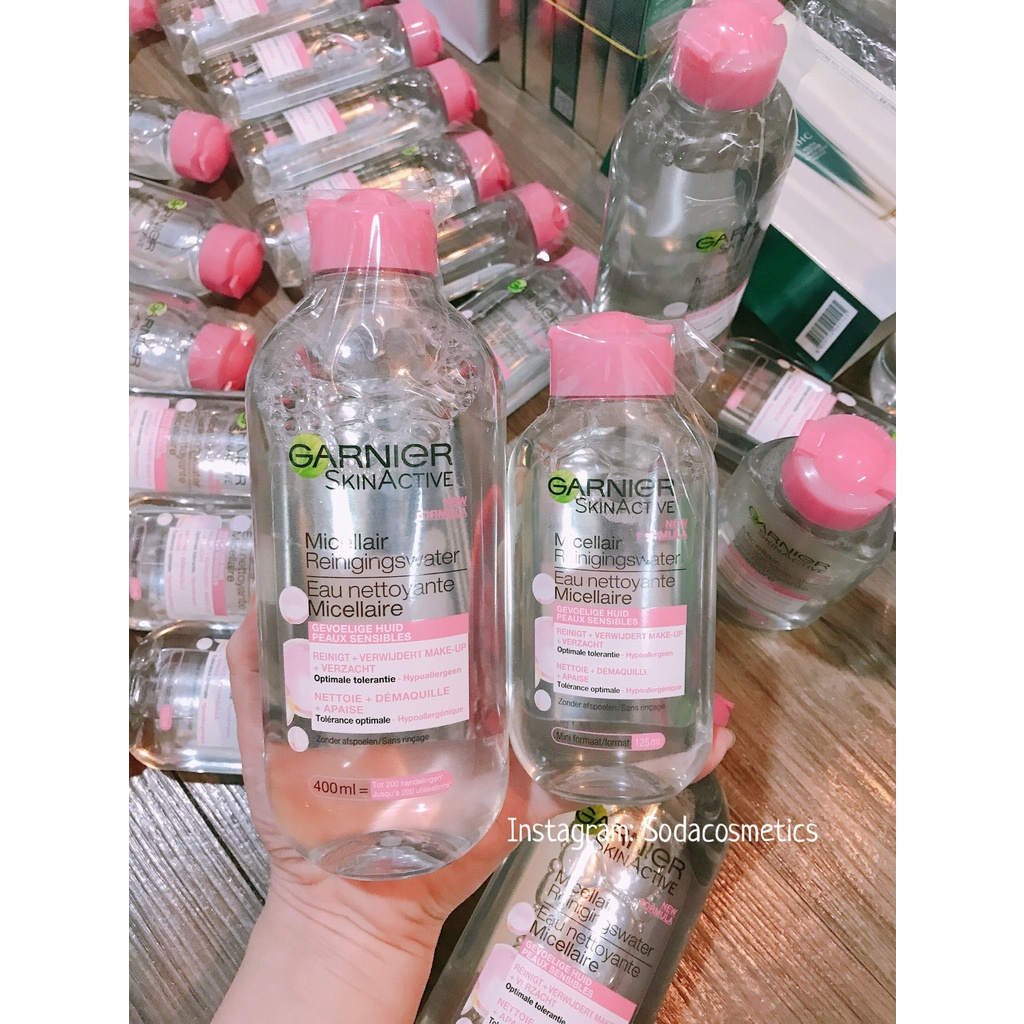 Nước tẩy trang Garnier Micellar Cleansing Water - HỒNG