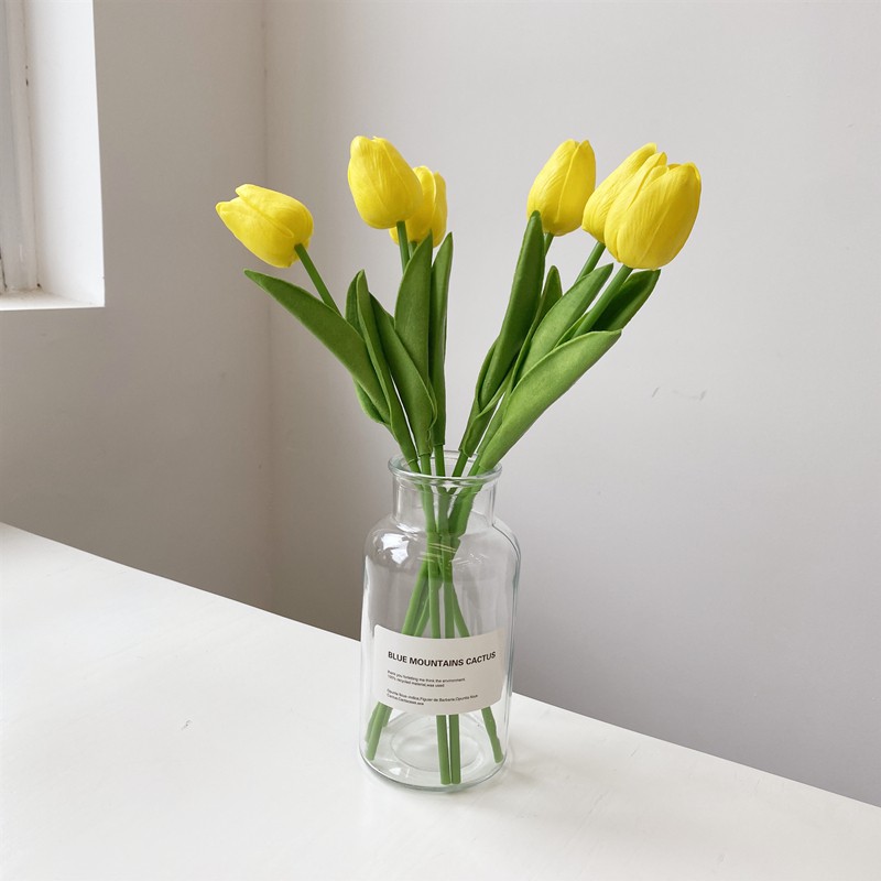Ins 1 cành hoa tulip phụ kiện decor trang trí chụp ảnh