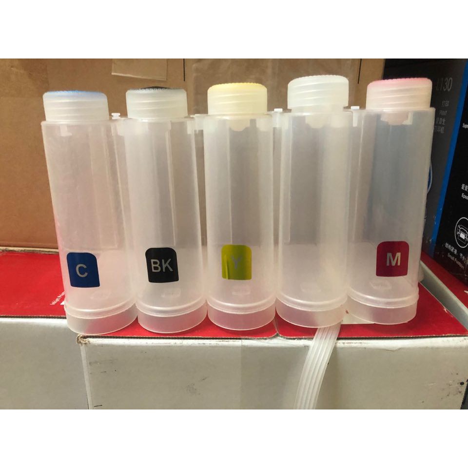 Combo bộ tiếp mực máy in canon ix6860 bình 500ml đã có chip và 5 chai mực in màu canon 1000ml/1 chai