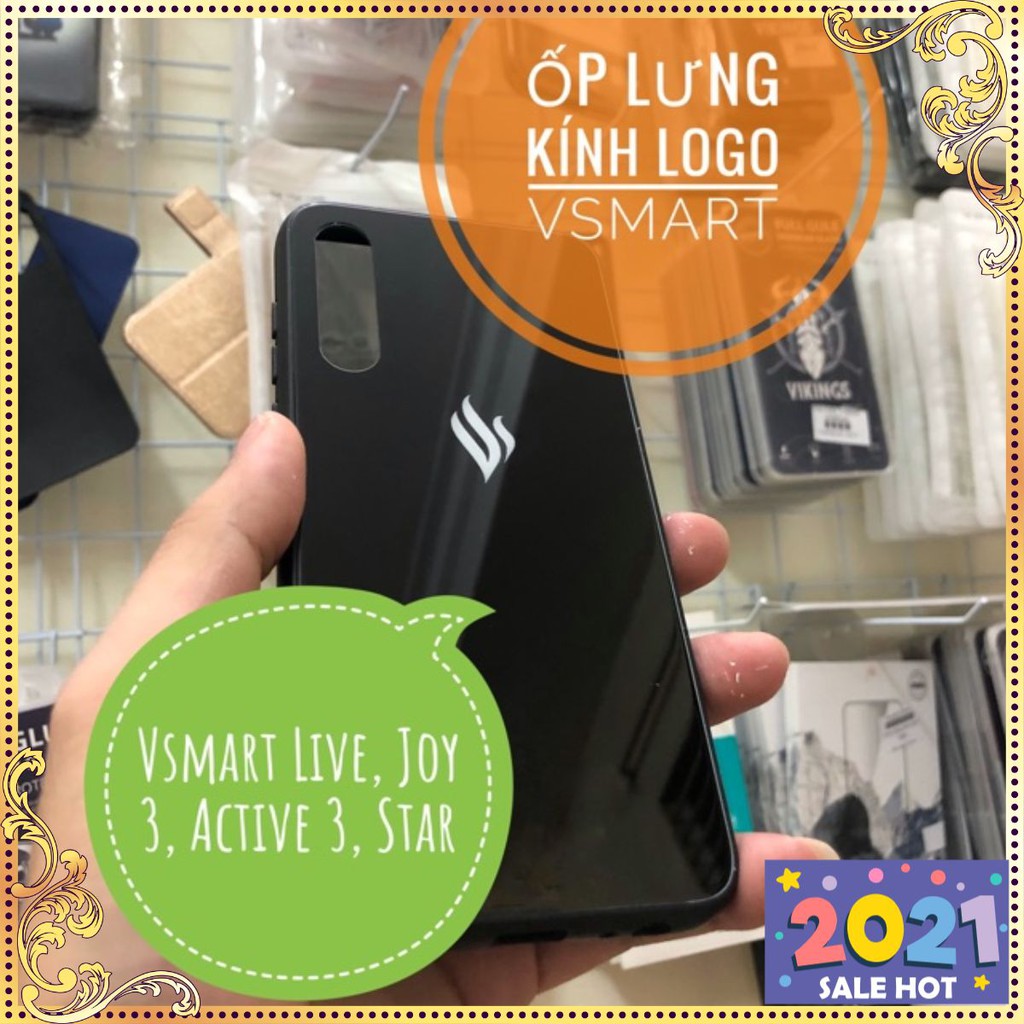 Vsmart - Ốp lưng kính Logo Vsmart Live, Active 3, Joy 3, Star