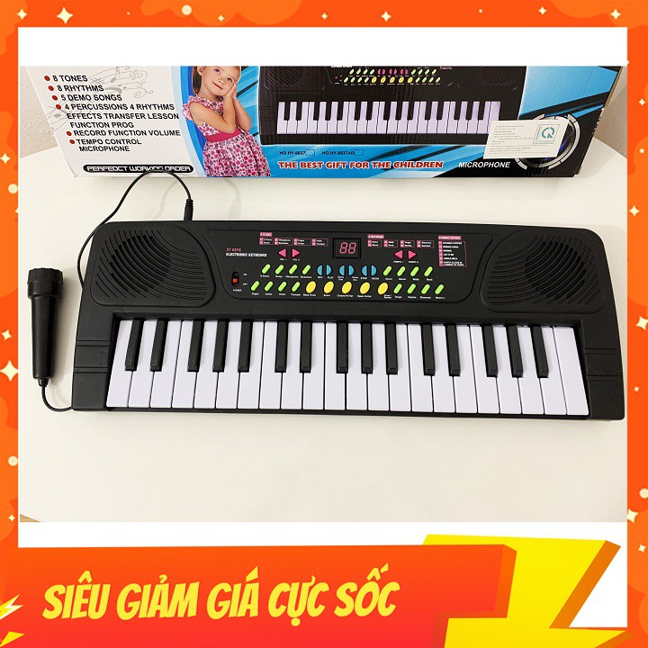 Đồ Chơi Đàn Piano Có Mic Màu Đen Cao Cấp, Thiết Kế Mô Phỏng Thật, Da Dạng Bài Hát Và Giai Điệu