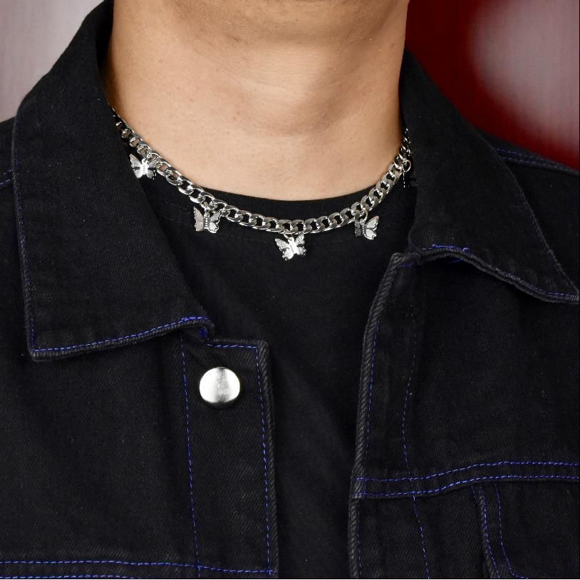 Dây Chuyền Thép Titan Mặt Hình Bướm Xinh Xắn Cho Nữ