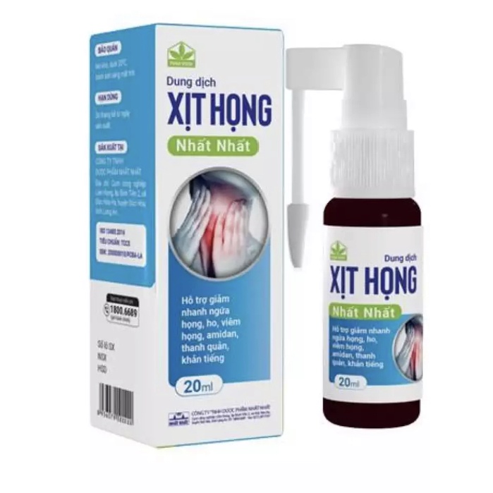 Xịt Họng Nhất Nhất 20ml Hỗ Trợ Làm Giảm Nhanh Viêm Họng, Ho, Khản Tiếng