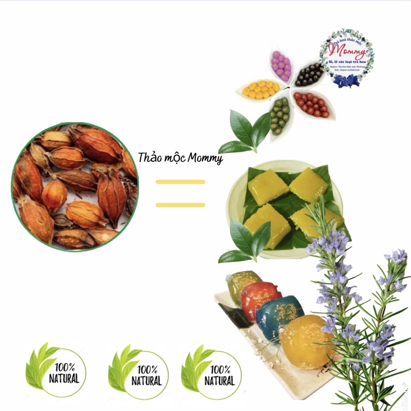 Quả dành dành tạo màu vàng (dùng làm bánh, nấu rau câu, nấu xôi) gói 100g