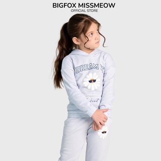 Bộ quần áo thu đông cho bé gái Bigfox Miss Meow dài tay size đại vải nỉ cỡ trẻ em 7 - 15 tuổi 35kg