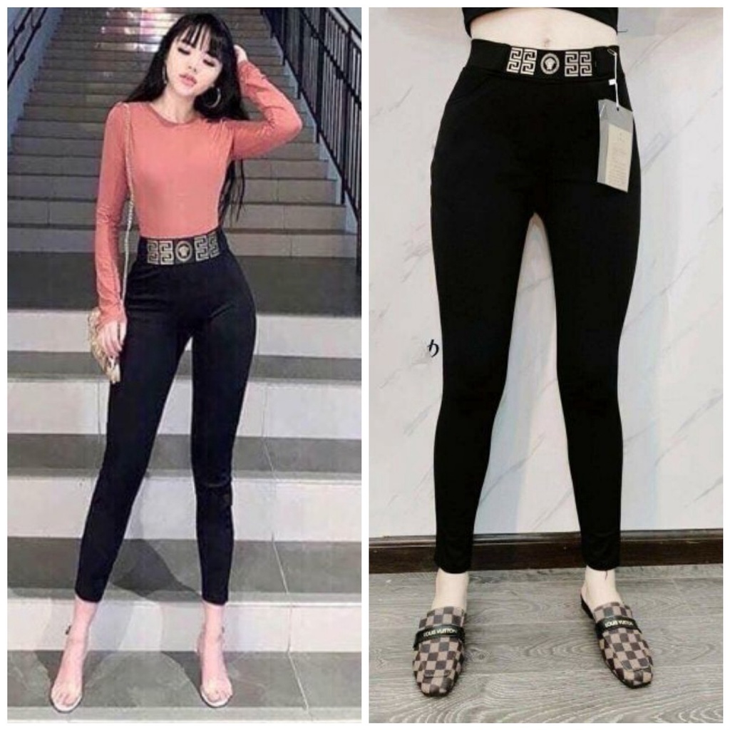 Quần legging dài cạp cao nữ nâng mông cao cấp vải Umì dày mềm - Quần đen nữ lưng cao dáng ôm mặc đi học đi làm công sở | BigBuy360 - bigbuy360.vn