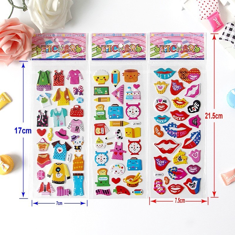 Sticker hình hoạt hình 3d xinh xắn cho bé