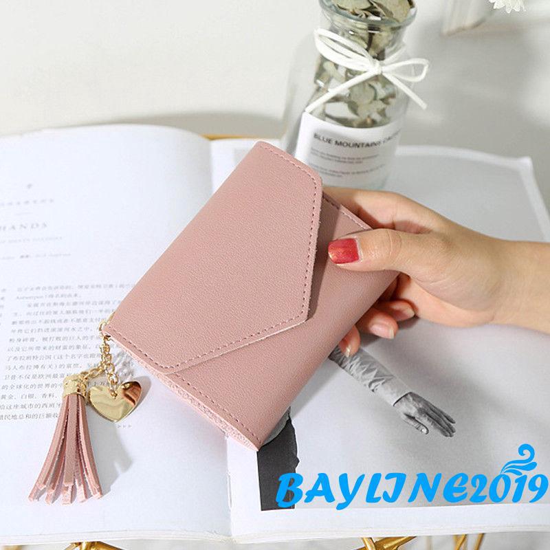 ❆❀✯Ví đựng tiền ngắn dành cho nữ Ví đựng tiền xu gấp bằng da nữ