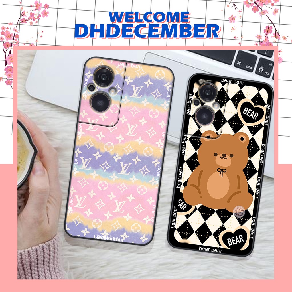 Ốp lưng Oppo RENO 8Z 5G - BẢO VỆ CAMERA in hình 3D GẤU HỒNG-GẤU BE3R -XINH XẺO CỰC ĐẸP