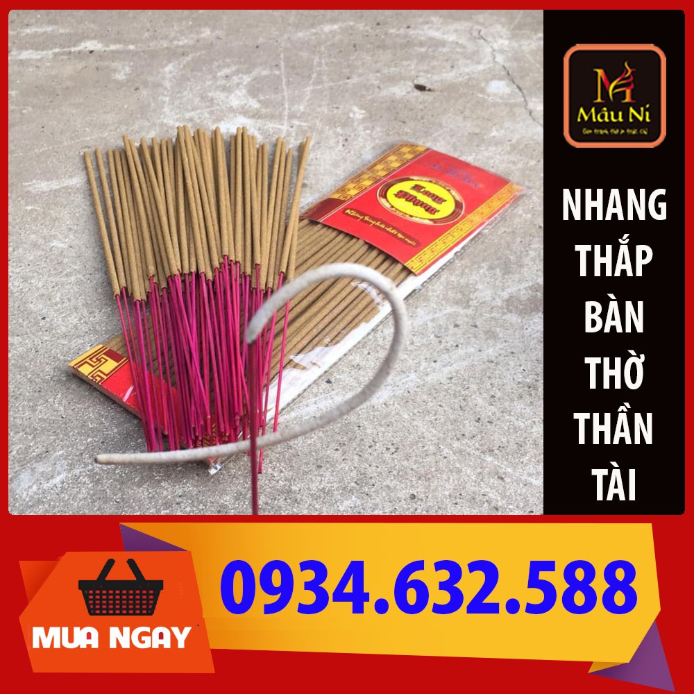 Hương thắp đậu tàn đẹp TAM BẢO, nhang thơm mùi Trầm Bắc, (10 thẻ - 300 nén) bát hương đẹp