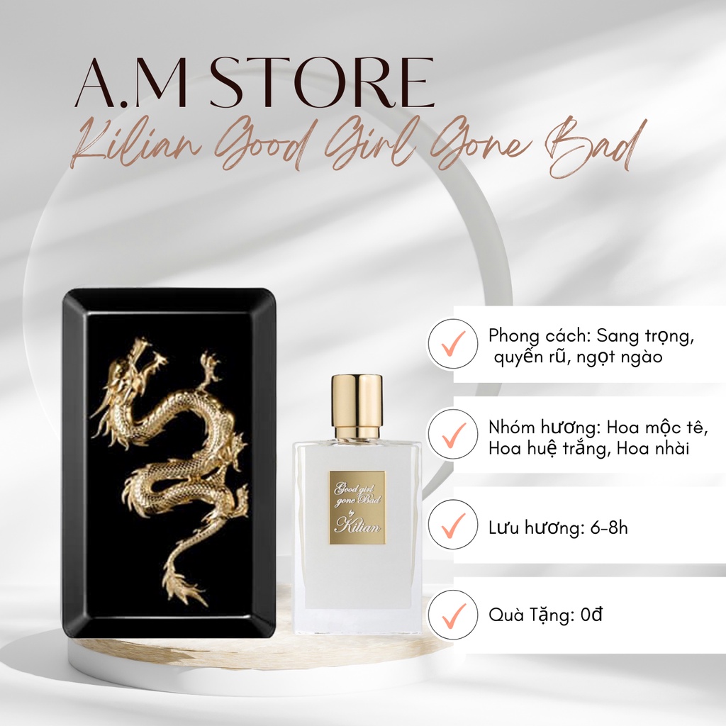 Nước Hoa Nữ Rắn Trắng Kilian Good Girl Gone Bad mùi hương quyền lực sang trọng chanh sả nồng độ EDP 50ml - A.M Store