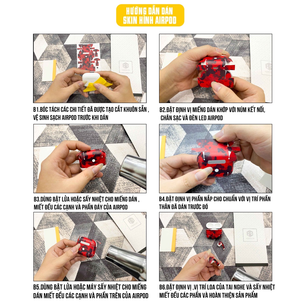 Miếng Dán Skin Airpods 1/2/3/Pro Vân Đá Hồng |SK_APNT15| Chất Liệu Nhập Khẩu, Chống Nước Bền Màu, Cắt CNC Dễ Dán Tại Nhà